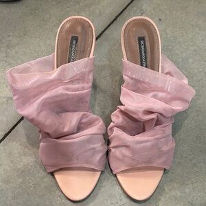 BCBGMaxAzria Pink Mesh Mules